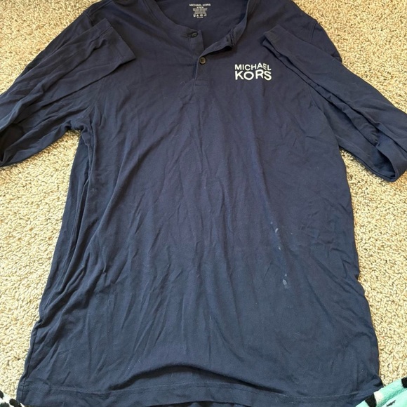 Michael Kors Men's Dark Blue Long Sleeve Tee - Picture 1 of 2